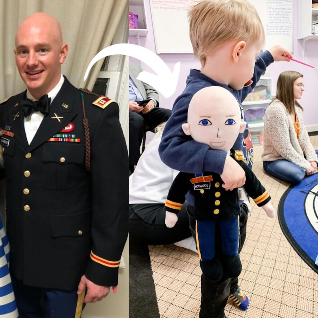 Budsies are dolls made in the image of a service member in order to help bring comfort to those children missing their parent or family member.