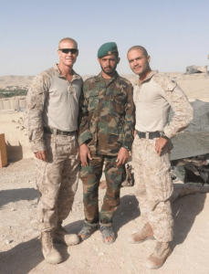 Javier Ortiz Rivera (right) with a member of the Afghani National Army.