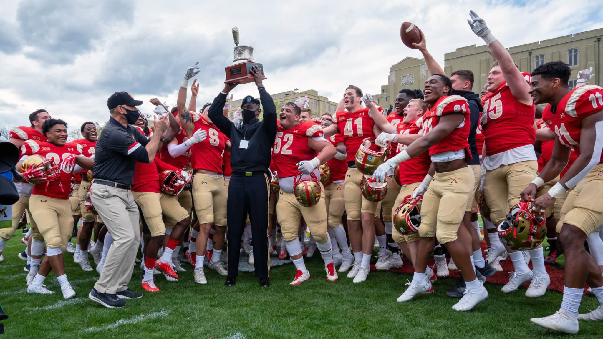 VMI defeats The Citael, 31-17, retaining the Silver Shako and capturing the 20-21 Southern Conference football championship. Photo by Chuck Steenburgh.