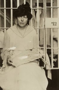 Suffragist Lucy Burns in Workhouse prison. Photo courtesy Lucy Burns Museum