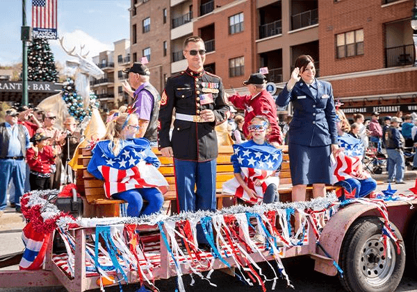 A parade float from a past Military Appreciation Month in Branson