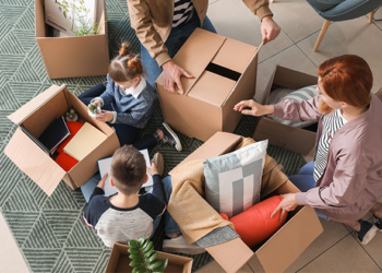 A family prepares for a military move.