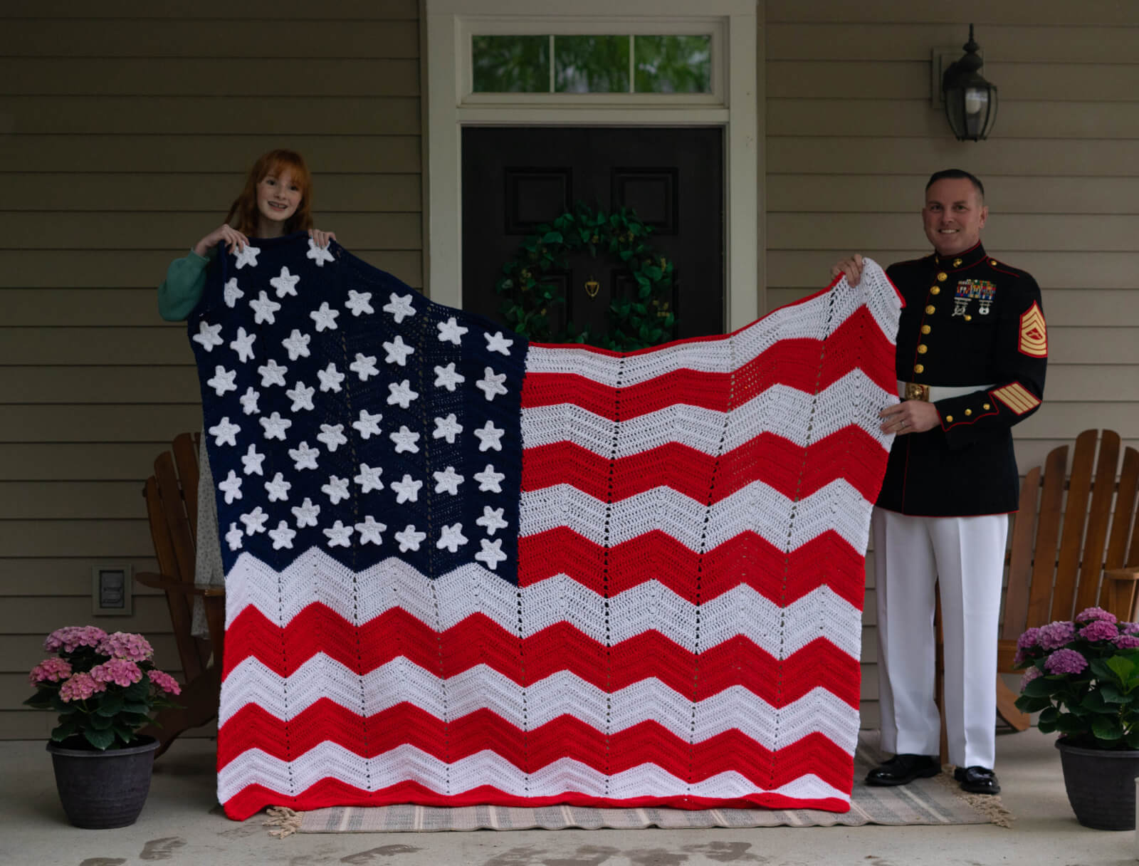 Self-taught crochet artist surprises Marine dad with ‘meaningful gift’ for Father’s Day