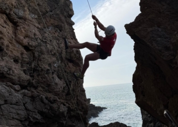 John Forshtay, a member of Team RWB, on a trip in Cascais, Portugal. Photo by Noelle Wiehe.