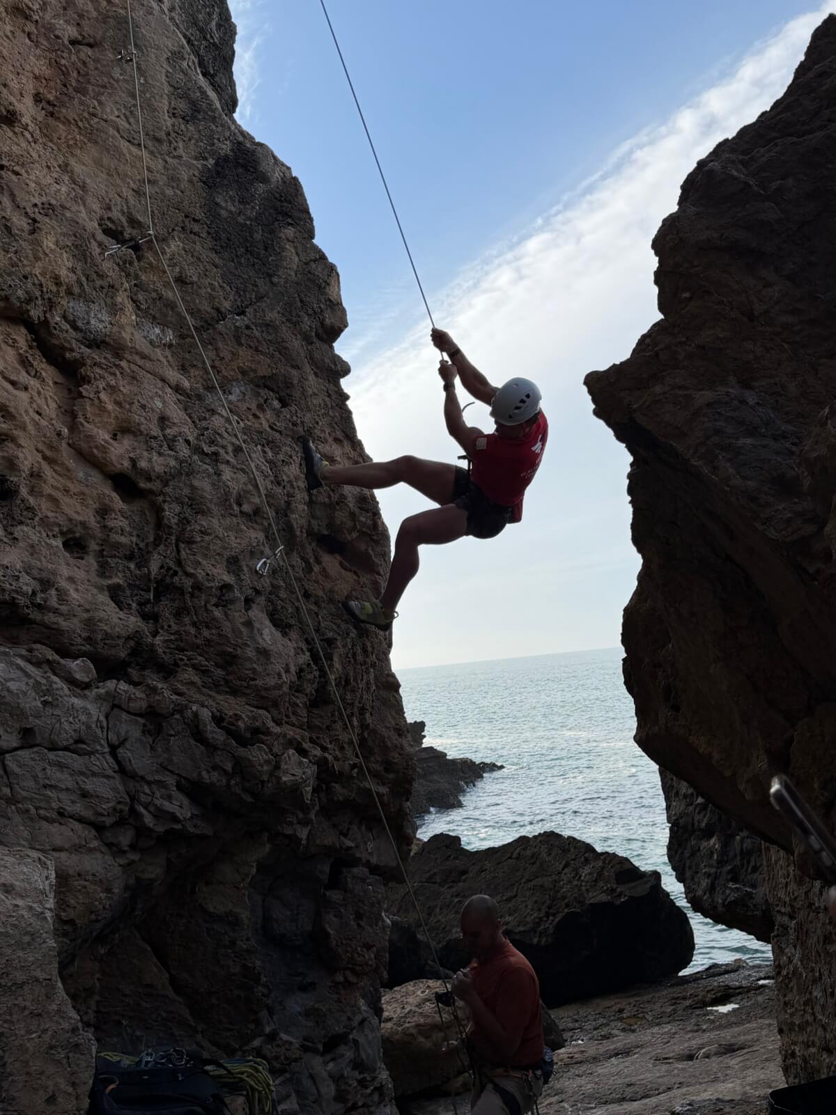 John Forshtay, a member of Team RWB, on a trip in Cascais, Portugal. Photo by Noelle Wiehe.