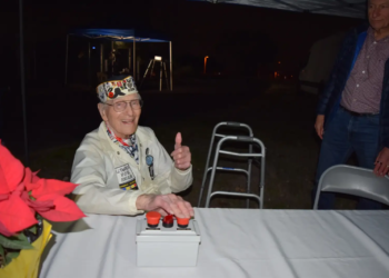 Chuck Kohler ready to light the Mount Diablo memorial beacon. Courtesy photo.