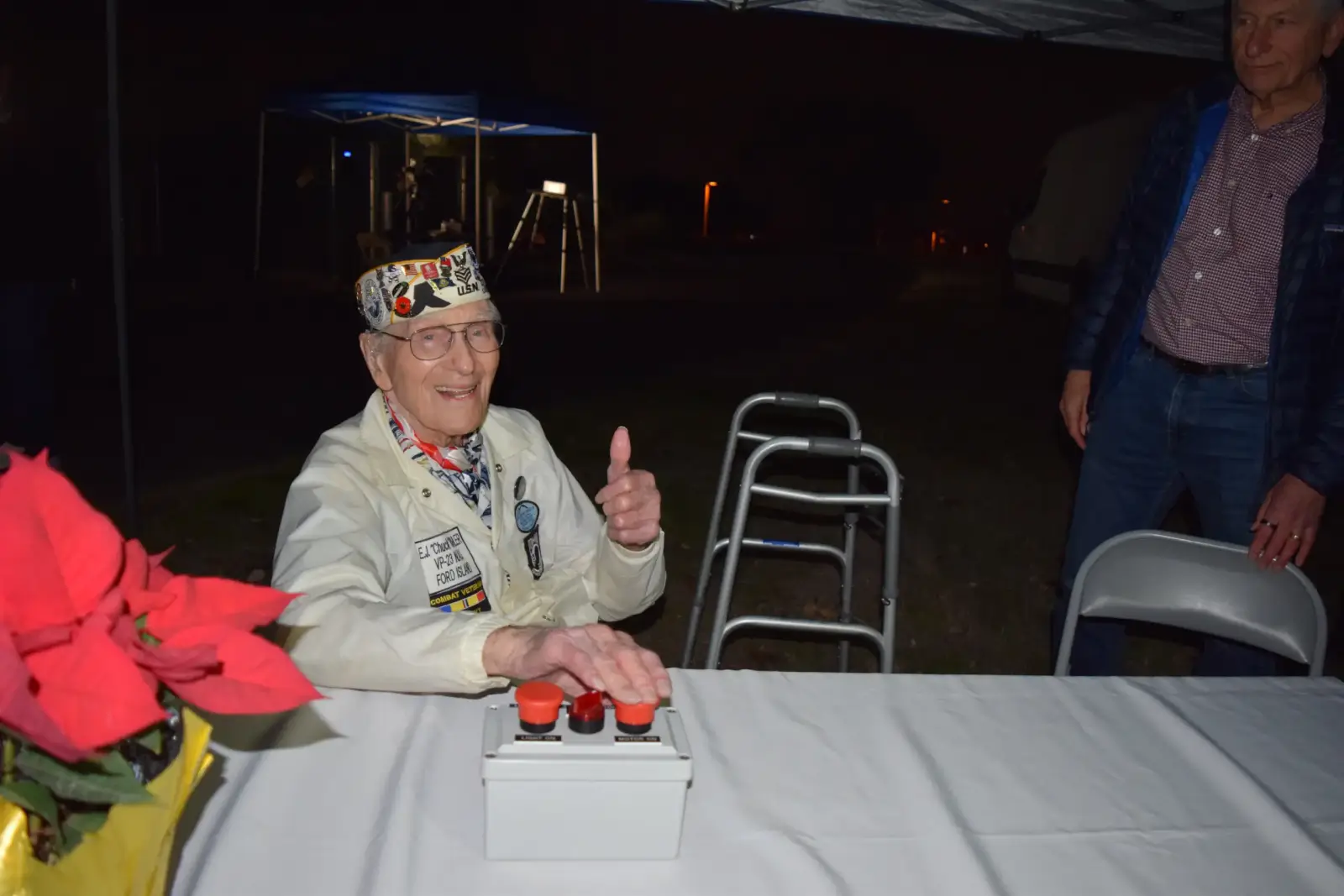 Chuck Kohler ready to light the Mount Diablo memorial beacon. Courtesy photo.